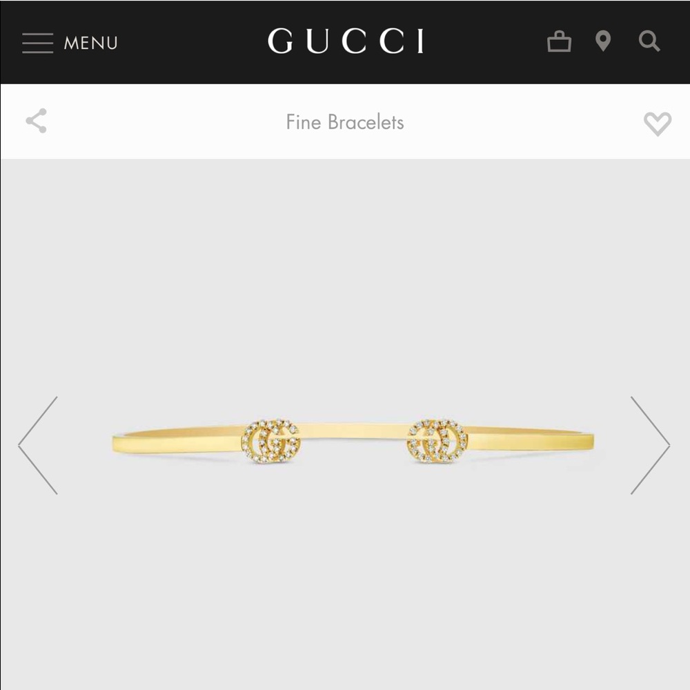 GUCCI GG Running Cuff with Diamonds